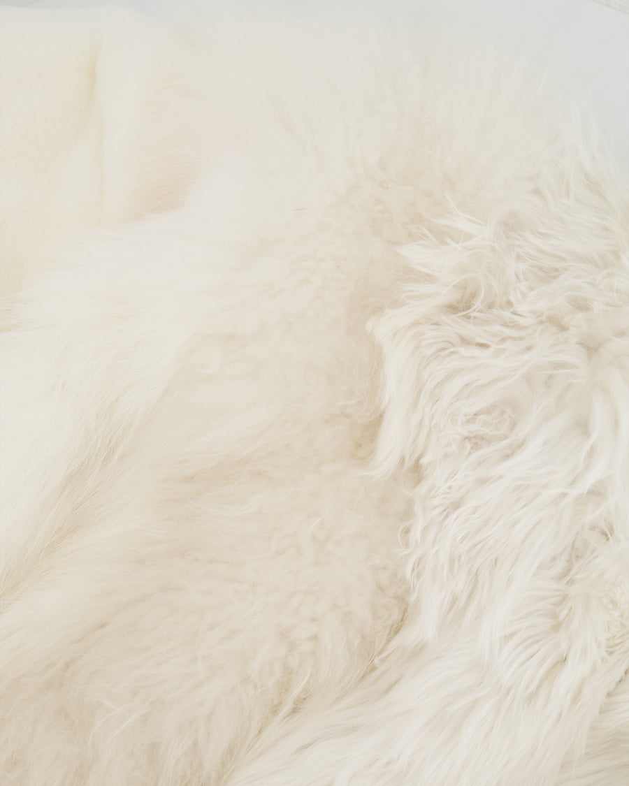 Dolce and Gabbana White Layered Fur Coat Size IT 44 (UK 12)
