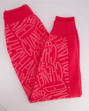 Chanel 21N Hot Pink Cashmere Joggers with Logo Details Size FR 40 (UK 12) RRP £2,370