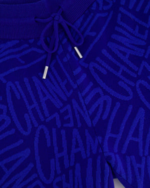 Chanel 21N Electric Blue Cashmere Jogging Bottom with Logo Detail Size FR 44 (UK 14) RRP £2,370