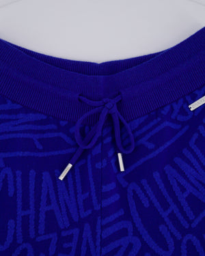 Chanel 21N Electric Blue Cashmere Jogging Bottom with Logo Detail Size FR 44 (UK 14) RRP £2,370