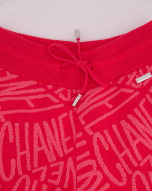 Chanel 21N Hot Pink Cashmere Joggers with Logo Details Size FR 40 (UK 12) RRP £2,370
