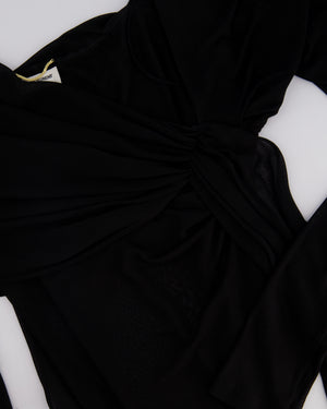 Saint Laurent Black Mesh Long Sleeved Bodysuit Size FR 36 (UK 8)