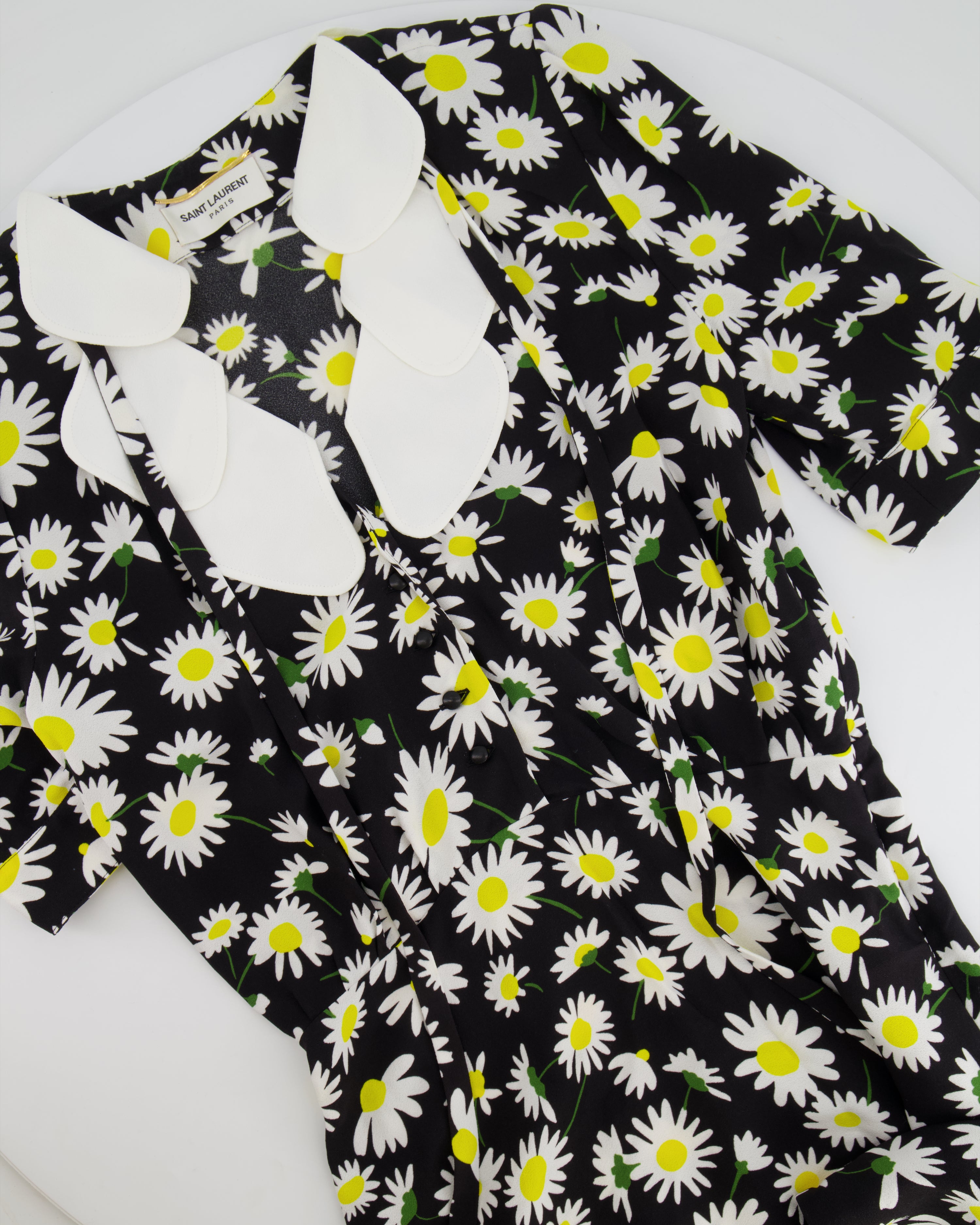 2025-25 秋冬新作  ハイブランドの Daisy Black, SS20 Laurent Saint Print Petal with Dress Mini ワンピース