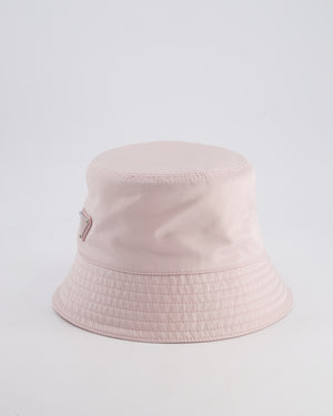 Prada Pink Re-Nylon Bucket Hat with Logo Size L RRP £520