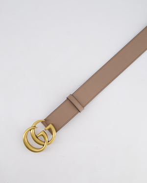 Gucci Taupe GG Logo Marmont Leather Belt Size 70cm