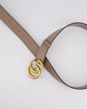 Gucci Taupe GG Logo Marmont Leather Belt Size 70cm
