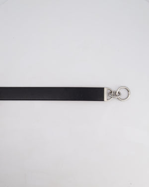 Hermes Black Chaine d'Ancre Leather Belt 3.4cm Width Size 90