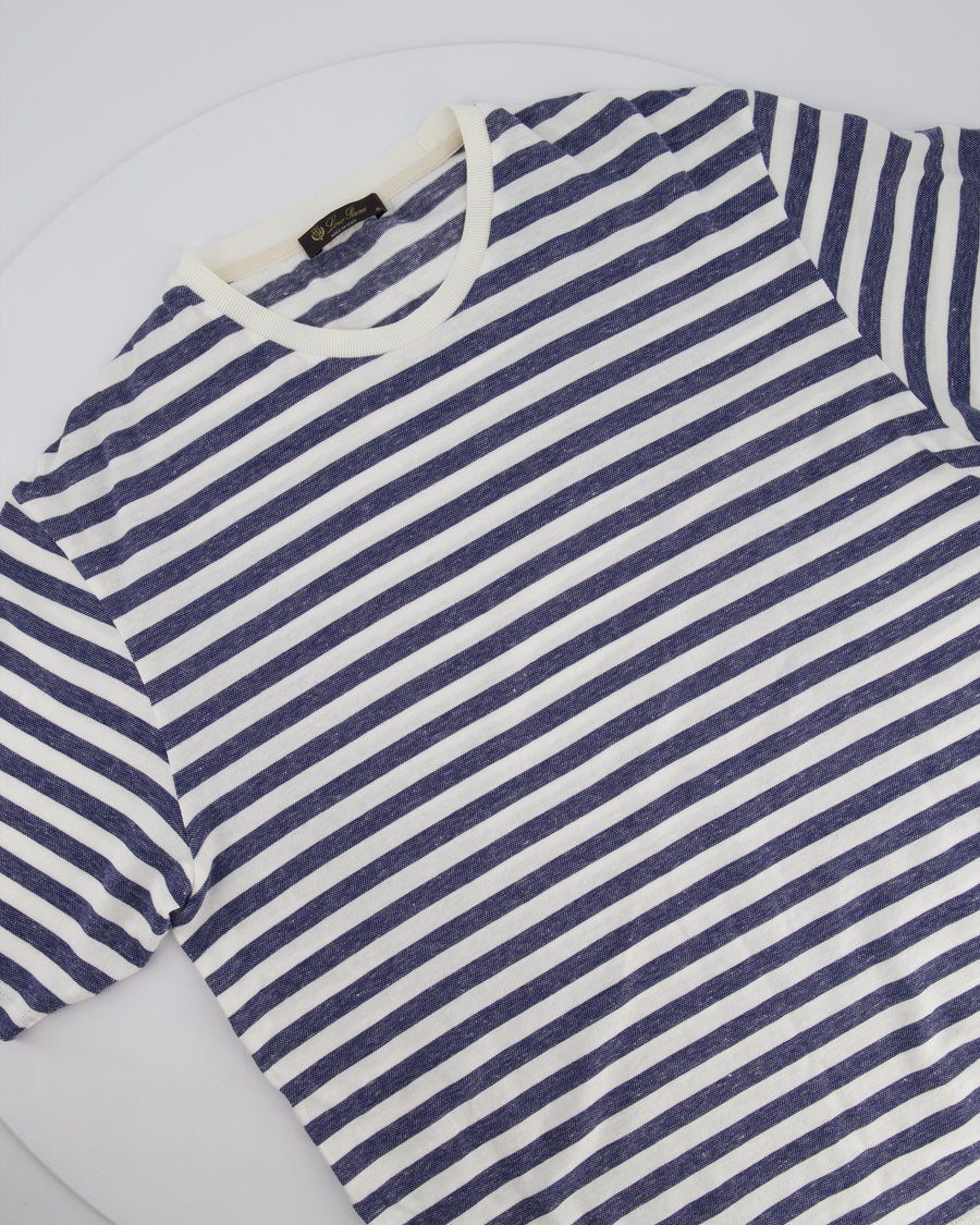 Loro Piana Blue Menswear Striped Short Sleeve T-Shirt Size S (UK 36)