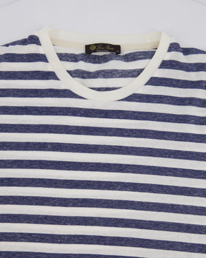 Loro Piana Blue Menswear Striped Short Sleeve T-Shirt Size S (UK 36)