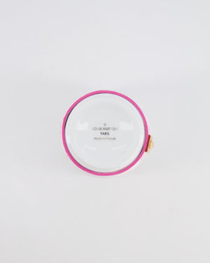 Louis Vuitton White and Pink By the Pool Cup with Gold Monogram Straw