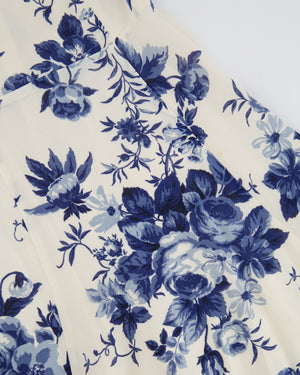 Reformation White and Blue Floral Printed Mini Dress Size US 4 (UK 8)