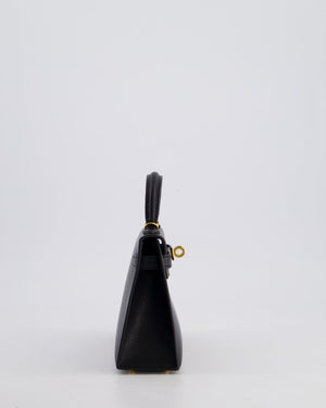 *HOT* Hermès Mini Kelly II 20 Bag In Noir Chèvre Chamkila Leather with Gold Hardware