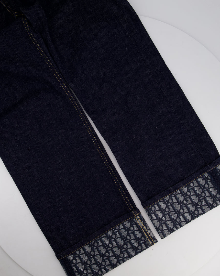 Christian Dior Dark Blue Denim Jeans with Monogram Logo Detail Size FR 34 (UK 6)