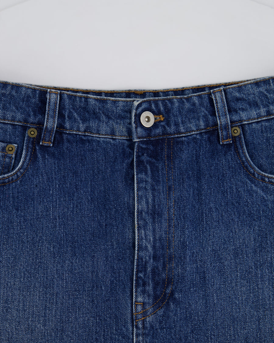 Miu Miu Denim Mini Skirt with Logo Detail Size IT 38 (UK 6)