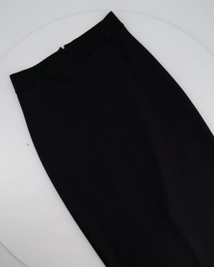 Dolce & Gabbana Black Midi Pencil Skirt with Logo Size IT 40 (UK 8)