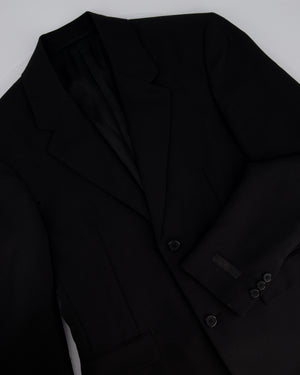 Prada Black Single Breasted Blazer with Triangle Logo at the Back IT 48 (UK 16)