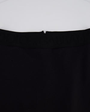 Dolce & Gabbana Black Midi Pencil Skirt with Logo Size IT 40 (UK 8)
