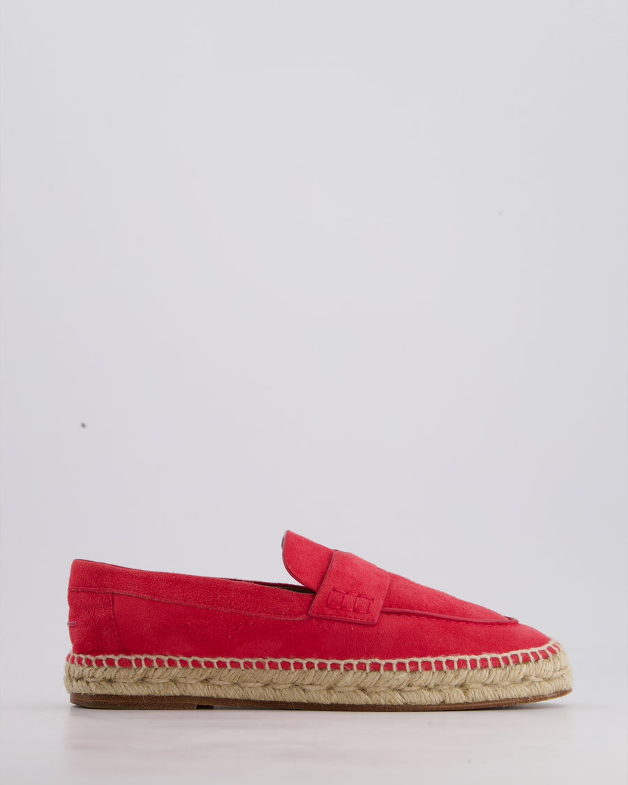 Hermès Coral Red Suede Trip Espadrilles Loafer Size EU 36