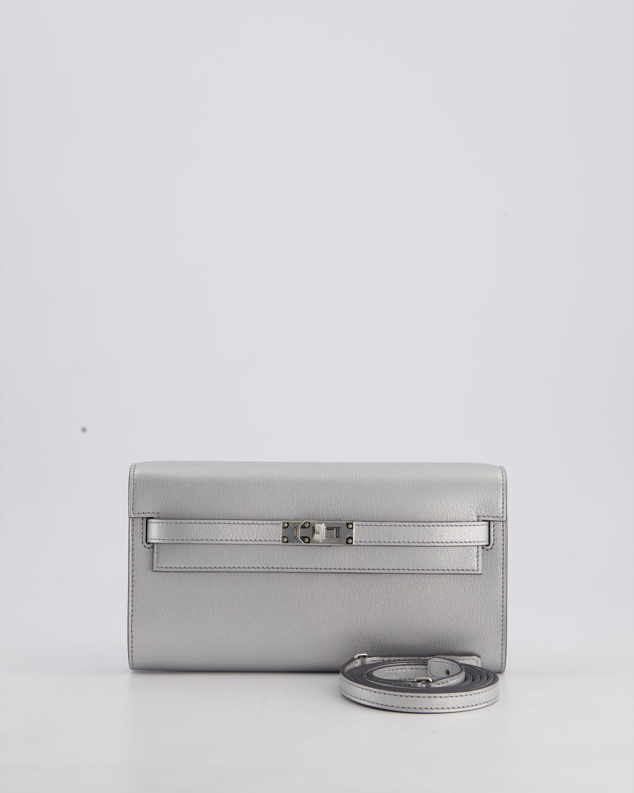 *SUPER RARE* Hermès Kelly To Go Bag in Argent Chevre Chamkila Leather with Palladium Hardware