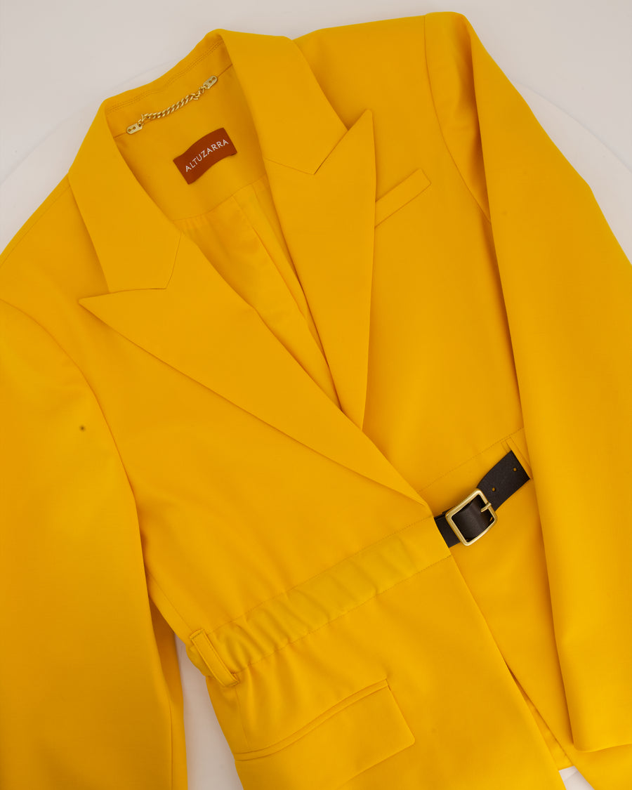 Altuzarra Yellow Suit Jacket and Straight Leg Trousers Set Size FR 40 (UK 12)