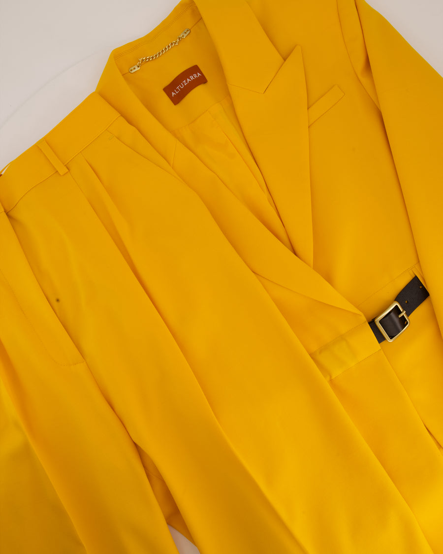 Altuzarra Yellow Suit Jacket and Straight Leg Trousers Set Size FR 40 (UK 12)