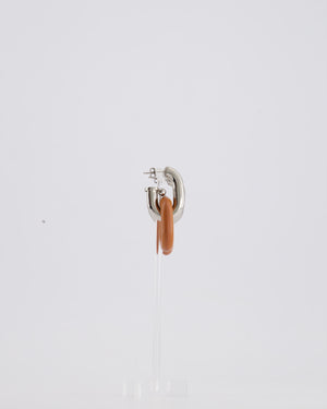 Paco Rabanne Chain Link Drop Earrings with Lambskin Detail