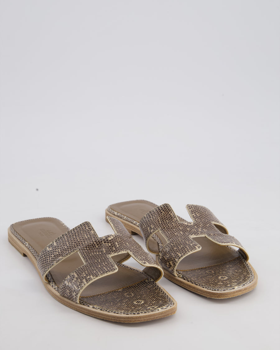 Hermès Beige Ombré Lizard Oran Size EU 40.5