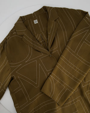 Toteme Brown Monogram Silk Shirt and Shorts Set Size DK38 (UK12)