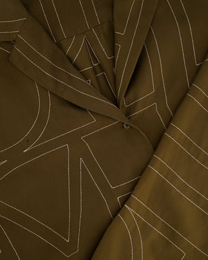 Toteme Brown Monogram Silk Shirt and Shorts Set Size DK38 (UK12)
