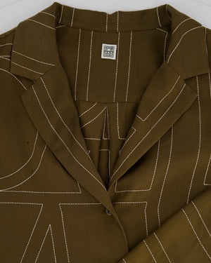 Toteme Brown Monogram Silk Shirt and Shorts Set Size DK38 (UK12)