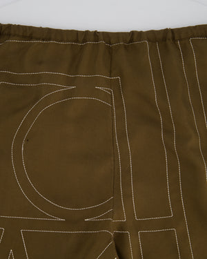 Toteme Brown Monogram Silk Shirt and Shorts Set Size DK38 (UK12)