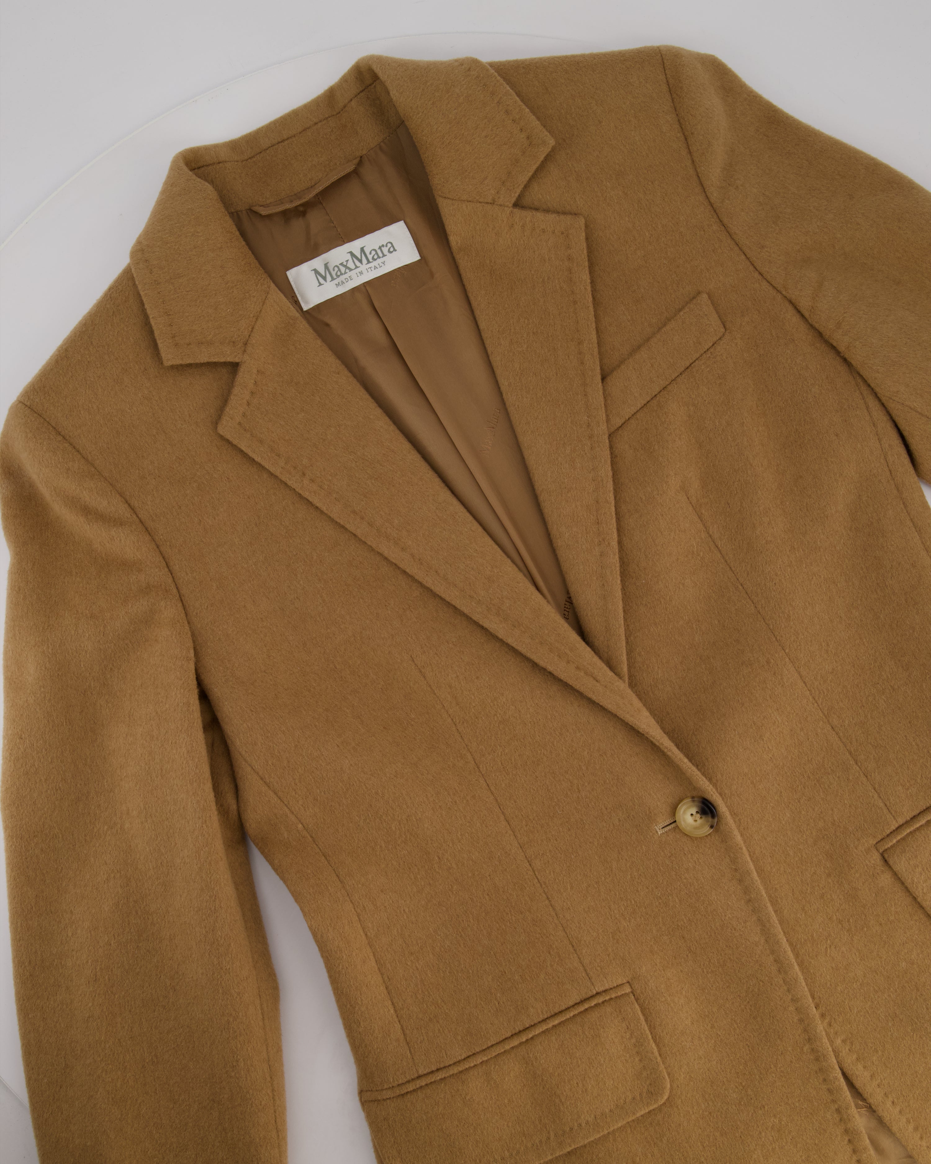 Max Mara Brown Camel Wool Blazer Size FR 38 (UK 8) – Sellier