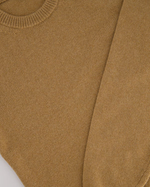 Céline Brown Long Sleeve Cashmere Jumper with Logo Detail Size FR XS (UK 6)