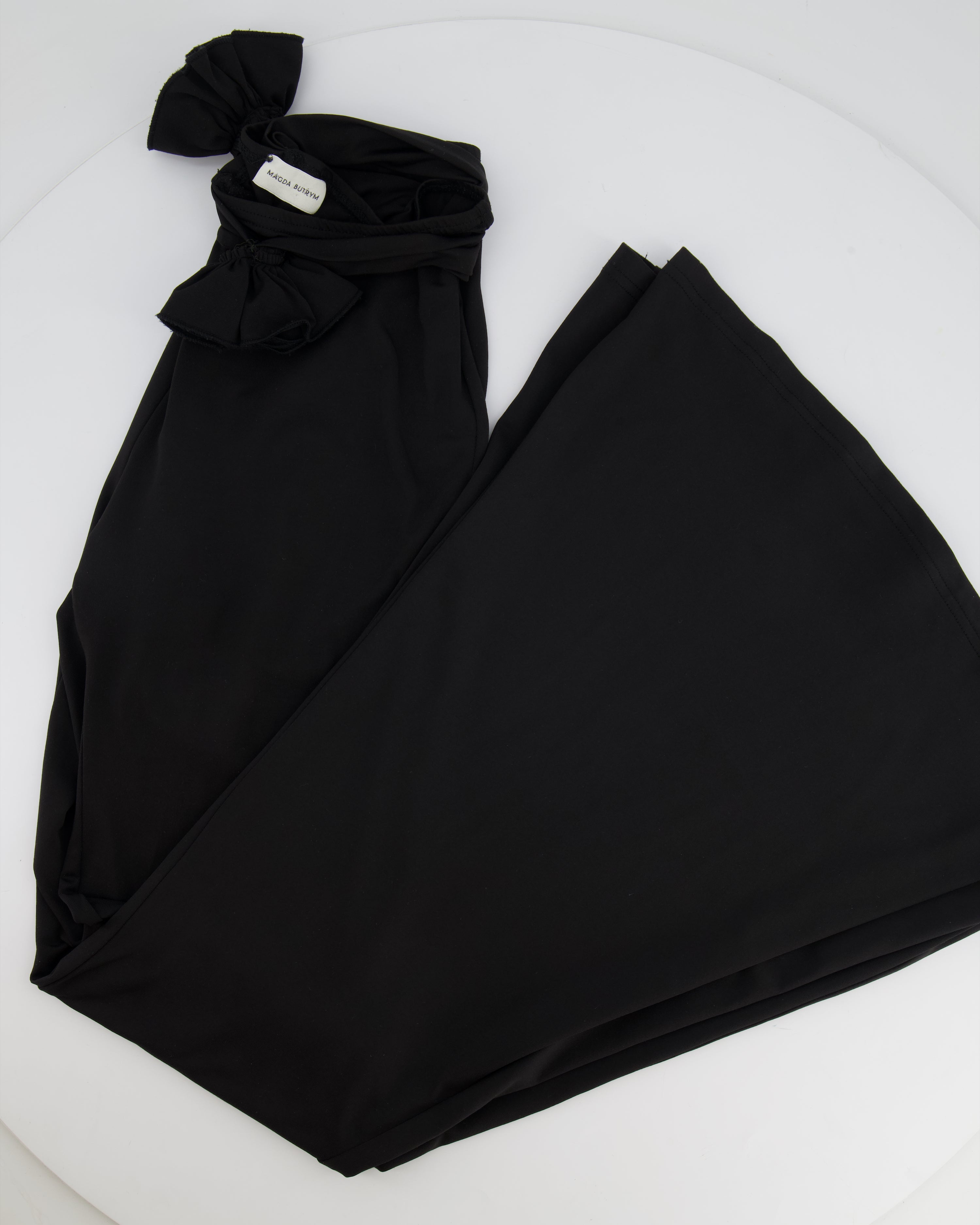 Magda Butrym Black Trousers with Belt Flower Detail Size FR