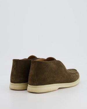 Loro Piana Warm Grey Suede Open Walk Ankle Boots Size 39.5 RRP £865