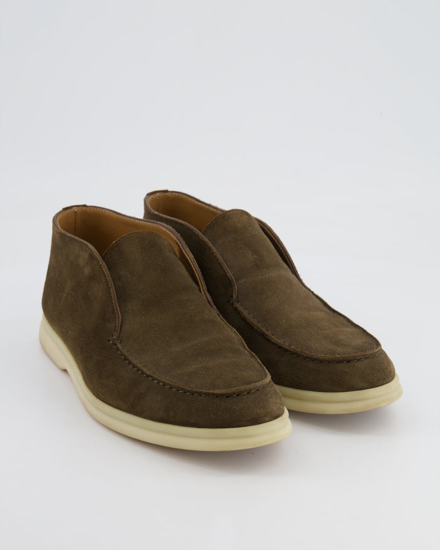 Loro Piana Warm Grey Suede Open Walk Ankle Boots Size 39.5 RRP £865