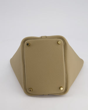 Hermès Picotin Lock Bag 18cm in Beige Marfa Clemence Leather with Gold Hardware