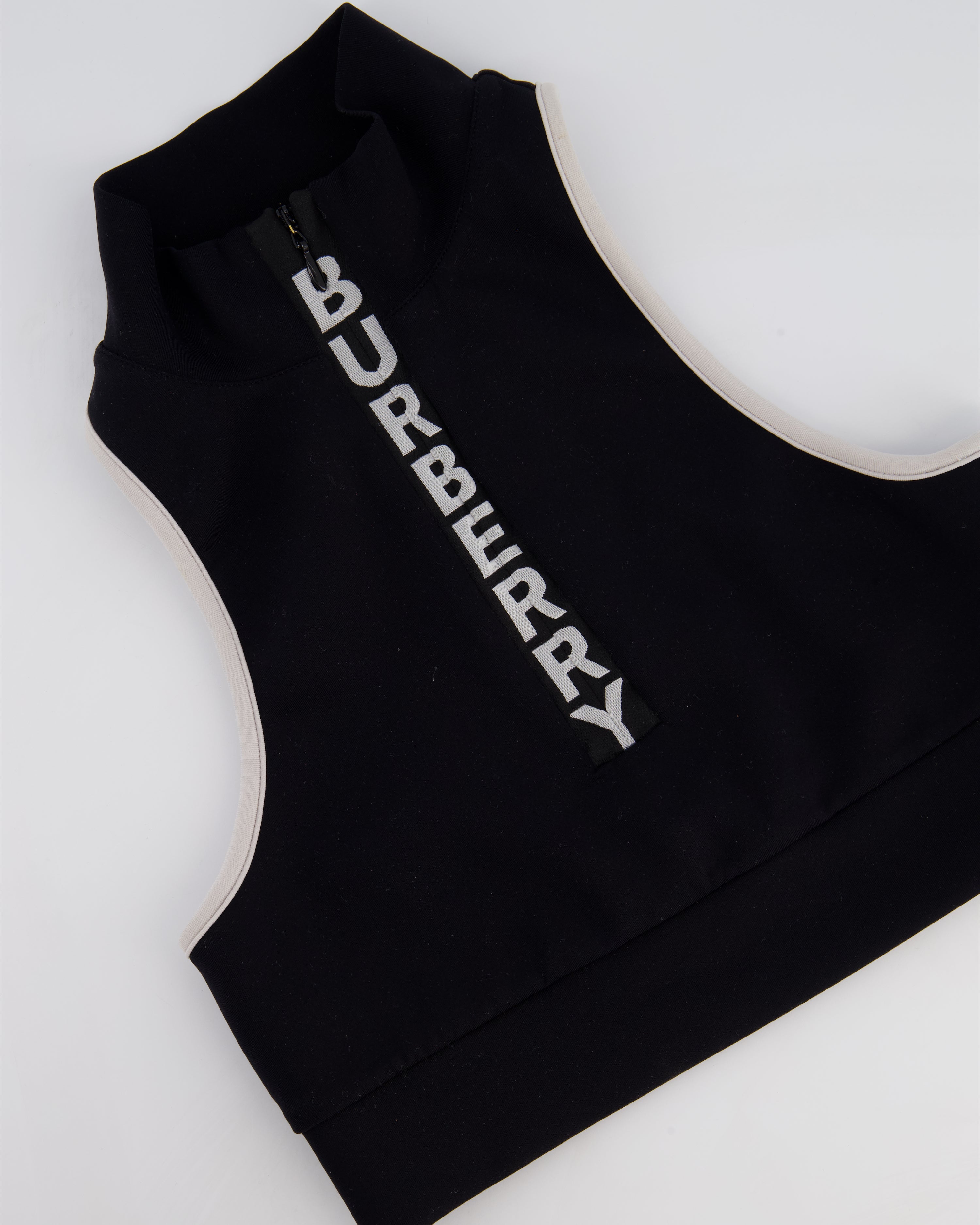 BURBERRYタンクトップ 黒 38 BURBERRY タンクトップ ノースリーブ レースアップ ブラック