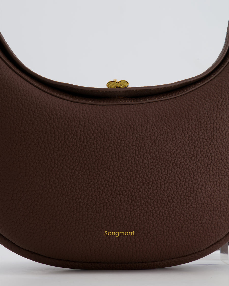 Songmont Brown Luna Shoulder Bag with Gold Hardware