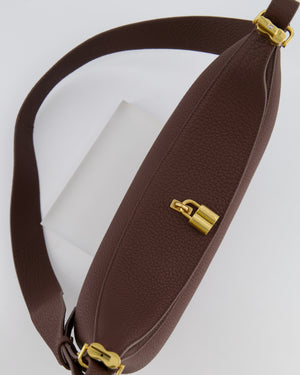 Songmont Brown Luna Shoulder Bag with Gold Hardware
