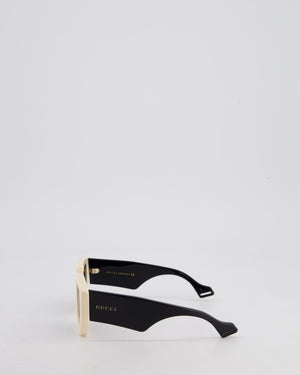 Gucci Ivory GG0630S Square Sunglasses with Black Temple Acetate