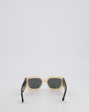 Gucci Ivory GG0630S Square Sunglasses with Black Temple Acetate