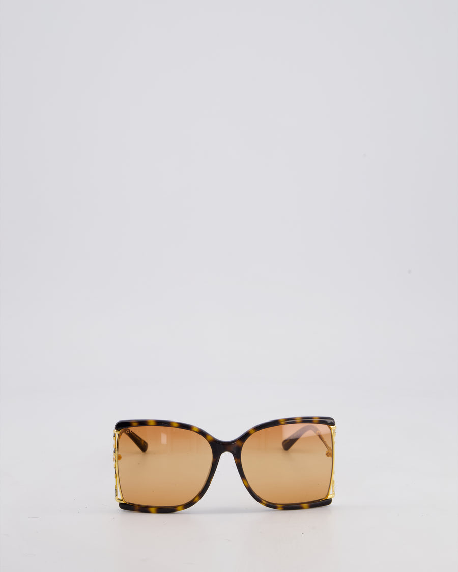 Gucci Brown GG0592S 60mm Square Tortoiseshell Sunglasses