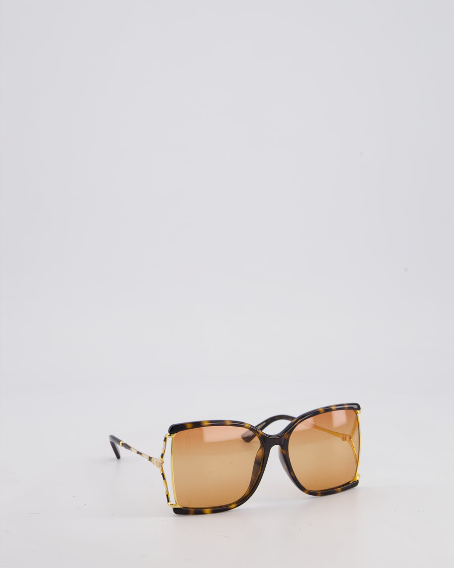 Gucci Brown GG0592S 60mm Square Tortoiseshell Sunglasses