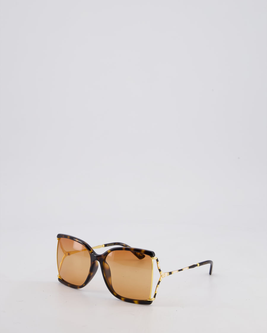 Gucci Brown GG0592S 60mm Square Tortoiseshell Sunglasses