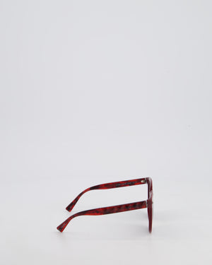 Valentino Burgundy Acetate Sunglasses with Stud Detail