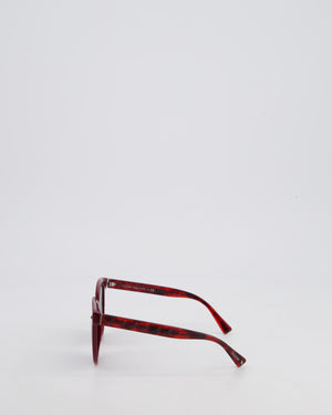 Valentino Burgundy Acetate Sunglasses with Stud Detail
