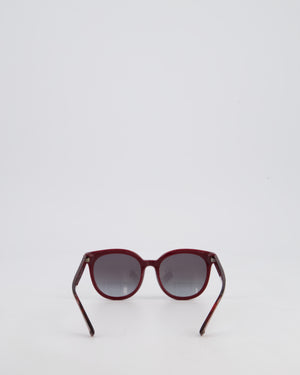 Valentino Burgundy Acetate Sunglasses with Stud Detail