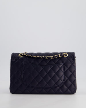 *HOT* Chanel Midnight Blue Classic Medium Double Flap Bag in Caviar Leather with Champagne Gold Hardware