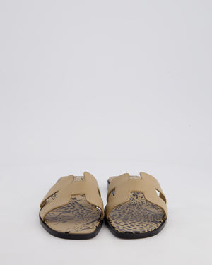 Hermès Beige Argile Oran Swift Sandals Size EU 37.5